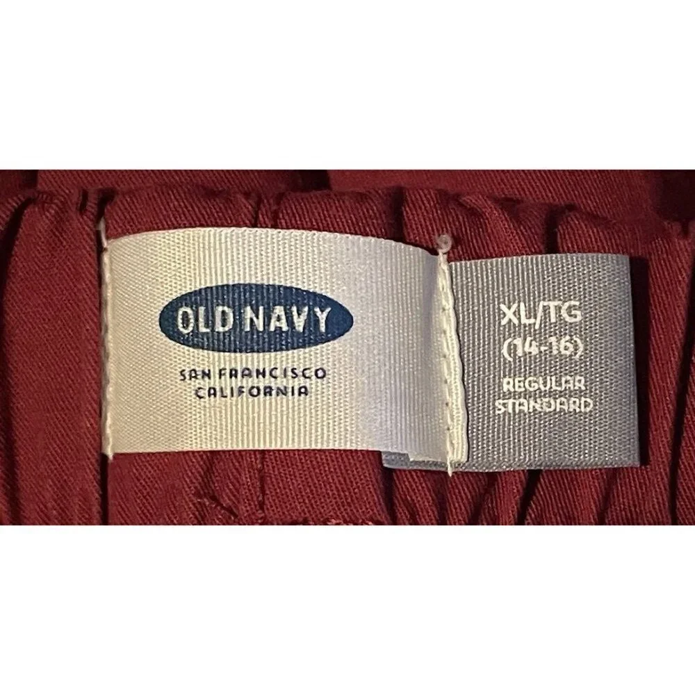 Old Navy Boys Jogger Shorts Size XL 14-16 Burgundy Pull On Drawstring